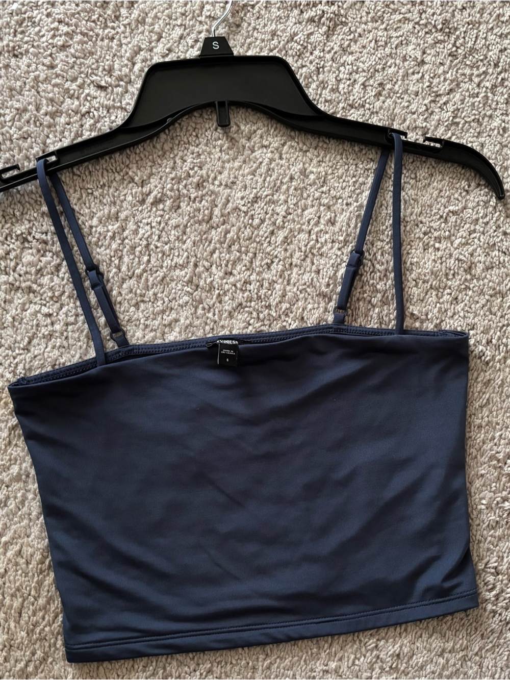 Express Ladies Sz S Navy Crop Camisole with Adjustable Straps